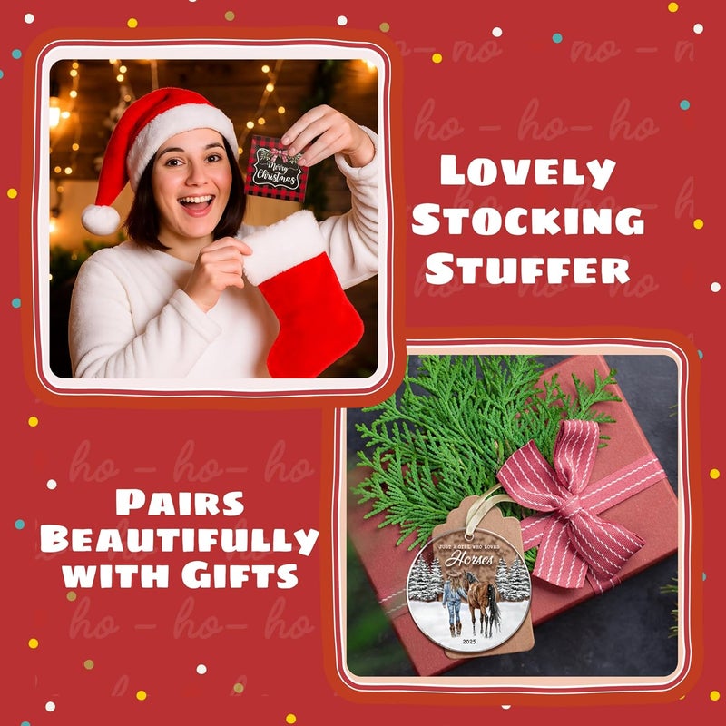 TEEBIM Horse Ornaments for Christmas Tree - Horse Ornament 2025 - Horses Gifts for Girls, Lovers - Horses Equestrian Horseback Racing Riding Christmas Ornaments - Acrylic Ornament - Image 4